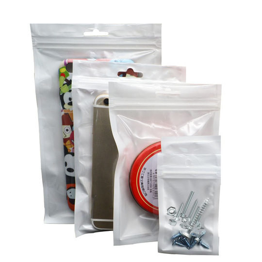 Pearlescent Film Ziplock Bag 20 Silk Translucent Jewelry Bag Data Cable Mobile Phone Case Packaging Bag White Pearlescent Bag 12 Silk