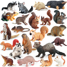 仿真动物模型实心玩具老鼠松鼠裸鼹鼠土拨鼠黄鼠狼金花鼠飞鼠仓鼠