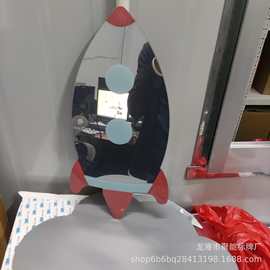 火箭ins彩印亚克力镜墙贴自粘镜塑料镜子亚克力镜子