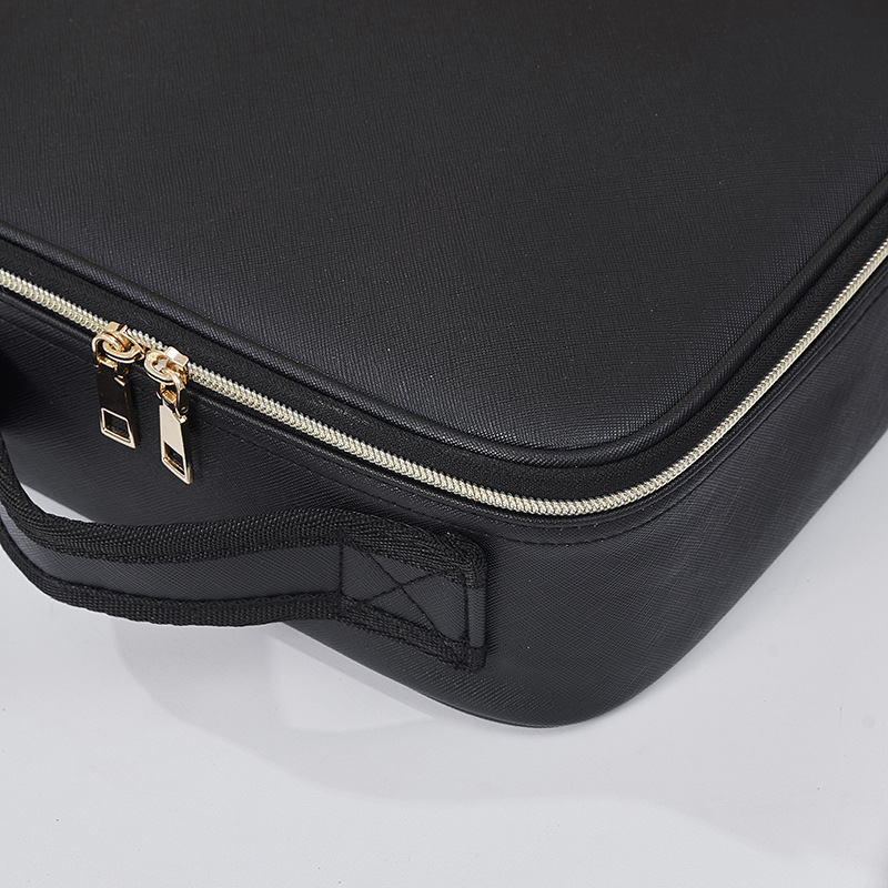 Bolsa de cosméticos impermeable transfronteriza, gran capacidad, bolsa de cosméticos de alta gama, recuerdo, bolsa de cosméticos portátil de color sólido, portátil para salir