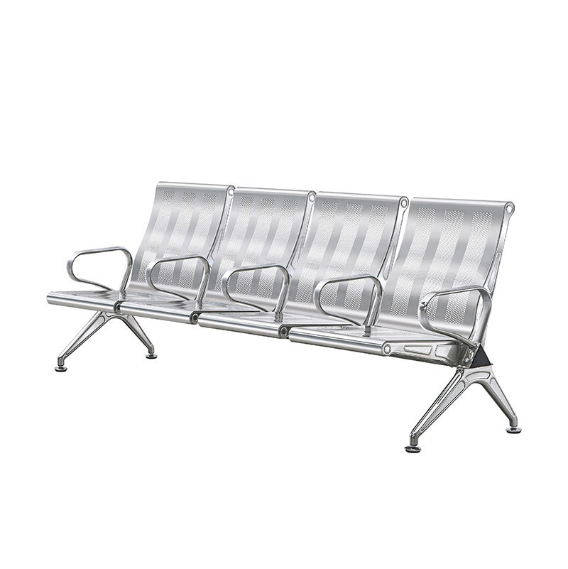 Silla de triángulo de respaldo alto de acero inoxidable Silla de infusión de espera de hospital asiento de espera de Banco Silla de espera de aeropuerto image 3