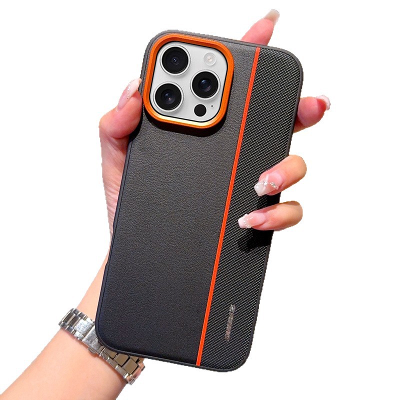 Aplicable para iPhone17ProMax oro armadura tres cubierta de naranja caja de teléfono de metal naranja lente cubierta de anillo de protección manzana 17 image 6