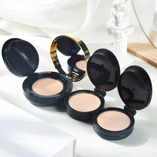 Concealer, long-lasting black leather air cushion BB cream, concealer, modified skin tone, light and transparent nude makeup air cushion foundation high-end set