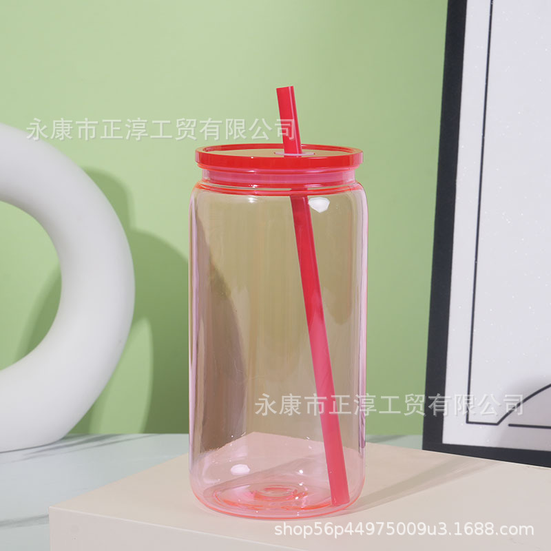 Vaso Mason de Plástico 16oz de Plástico PC, Ecológico, Monocapa, para Oficina y Hogar