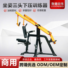 坐姿三头下压训练器推胸举肩单位俱乐部健身房力量综合训练器