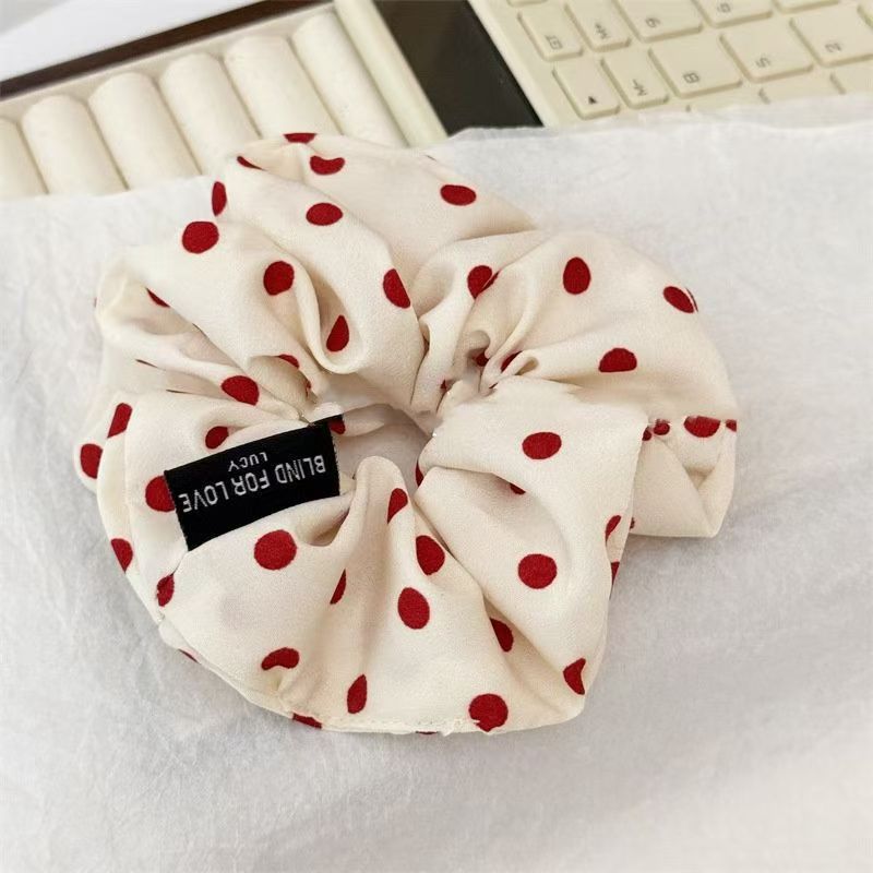 Nuevo lazo de raso estampado, coletero de encaje elegante estilo chino, cuerda para el pelo de cola de caballo al por mayor