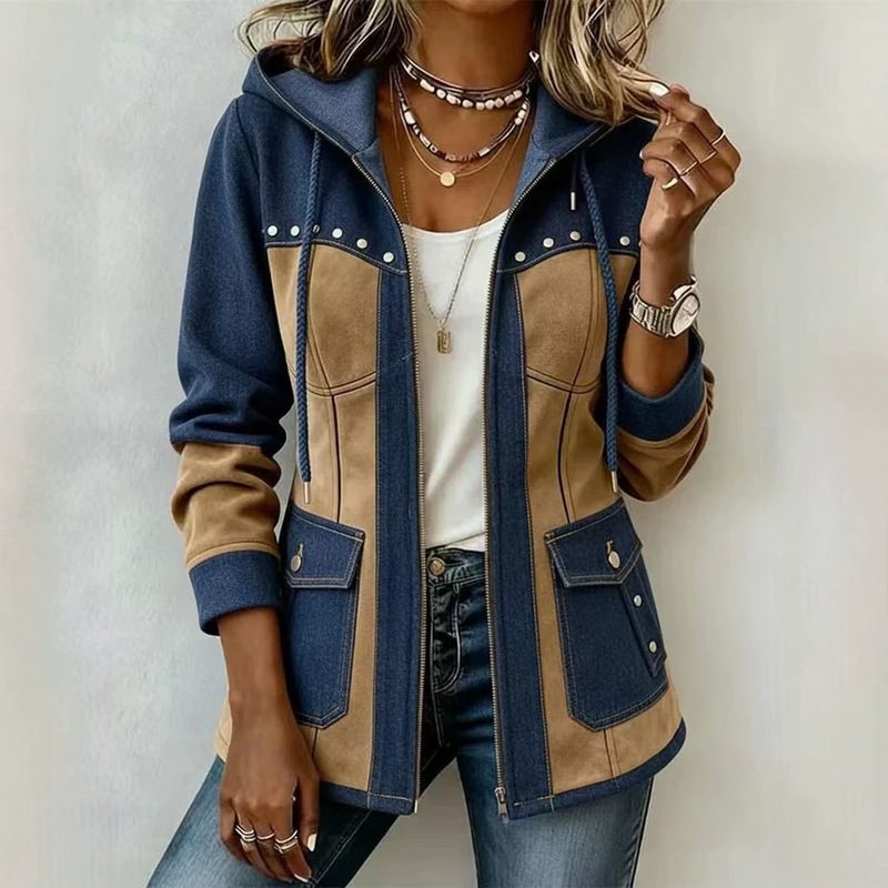 Amazon multi-pocket 2026 new denim jacket, AliExpress cardigan coat, casual style, European size Amazon multi-pocket 2026 new denim jacket, AliExpress cardigan coat, casual style, European size