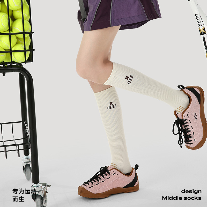Renaissance专业肌能压缩运动袜女长筒袜骑行瘦腿羽毛球小腿袜|undefined