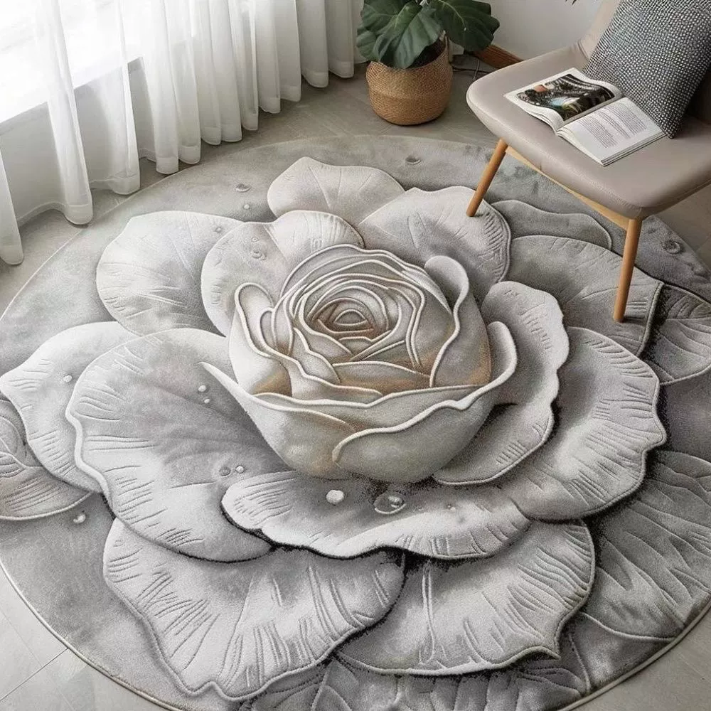 Круглый ковер для спальни и гостиной, модный прикроватный ковер в китайском стиле, новый хрустальный бархат.