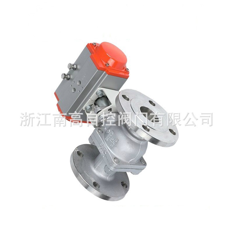 防爆气动球阀 Q641F-16P 不锈钢气动球阀浙江南高阀门不锈钢法兰