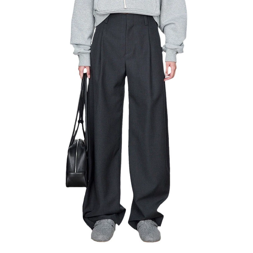 Весенний Новый Популярный блогер INS рекомендует мягкие шикарные стройнящие брюки с завышенной талией, драпированные прямыми с дугой талии, ароматные карамельные брюки для женщин