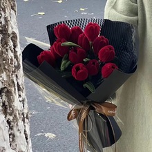 扭扭棒花束密绒材料包玫瑰花送男女朋友妈妈生日毕业一件批发
