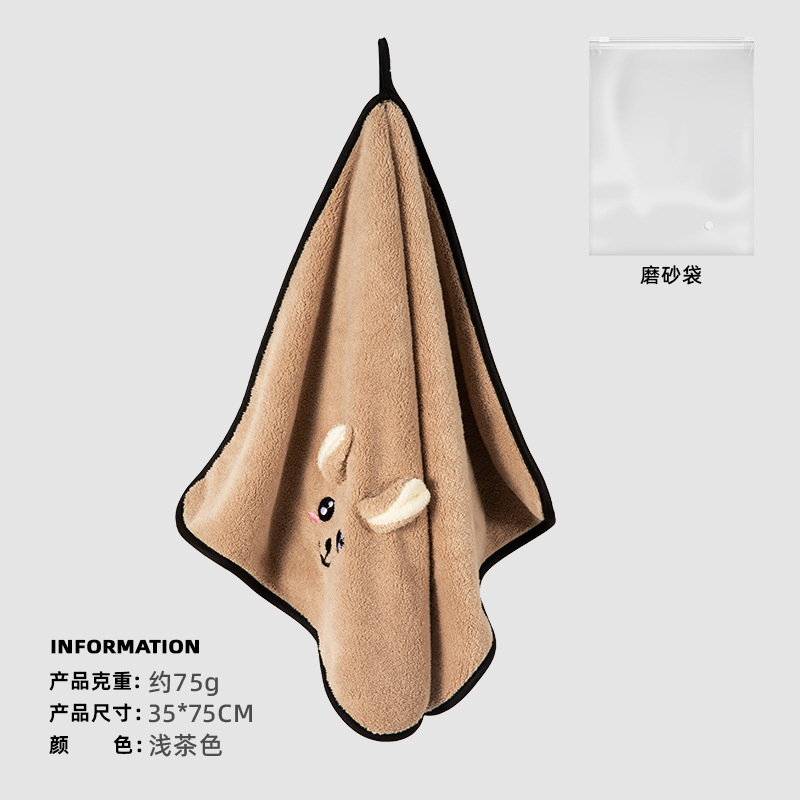 Toalla de terciopelo coral engrosada fuerte absorbente de secado rápido toalla de cara linda toalla de secado de pelo del hogar toalla de secado al por mayor