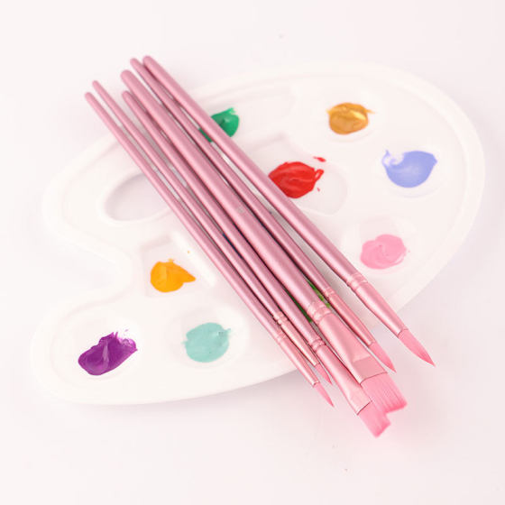 Cross-border Nylon Flat Head Brush Acrylic Painting Brush Children's Facial Painting Oil Brush Two-tone Gouache Watercolor Brush