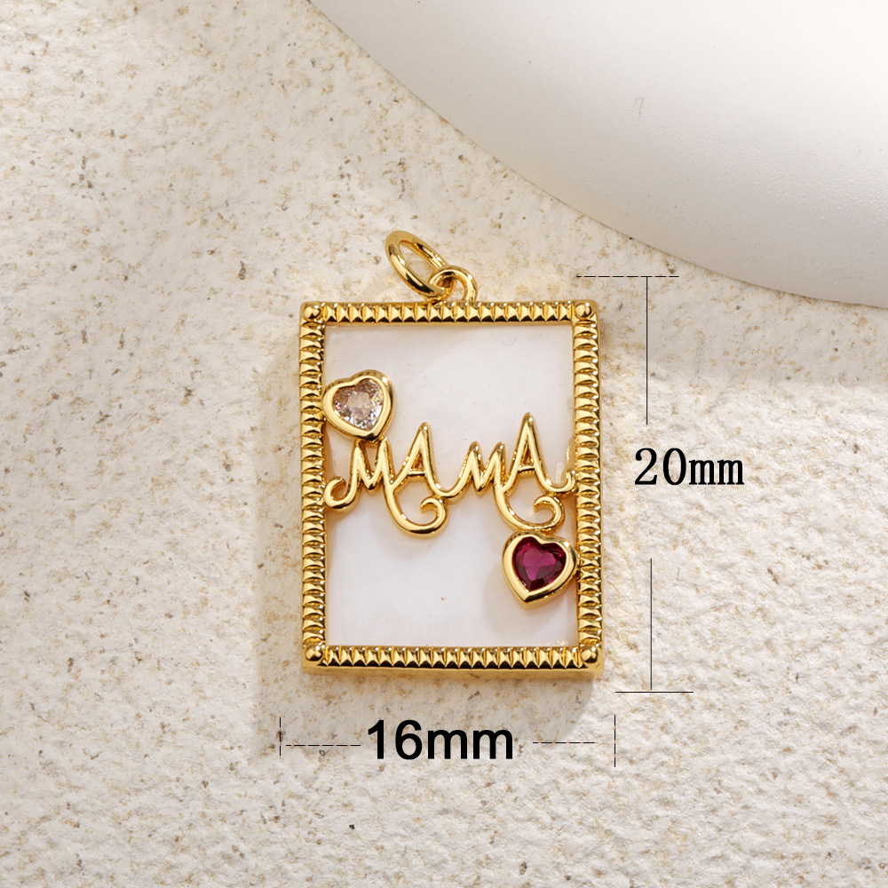 1 Piece Copper Vocabulary Words/Name Heart Shape Polished Pendant display picture 4
