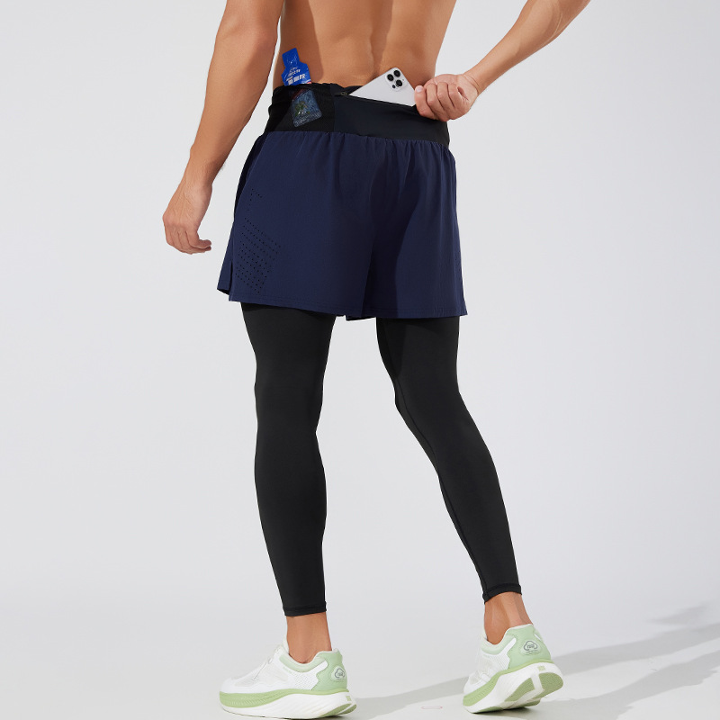 Pantalones de Entrenamiento 2 en 1 para Hombre de Poliéster, Secado Rápido, para Maratón, Correr y Yoga image 8