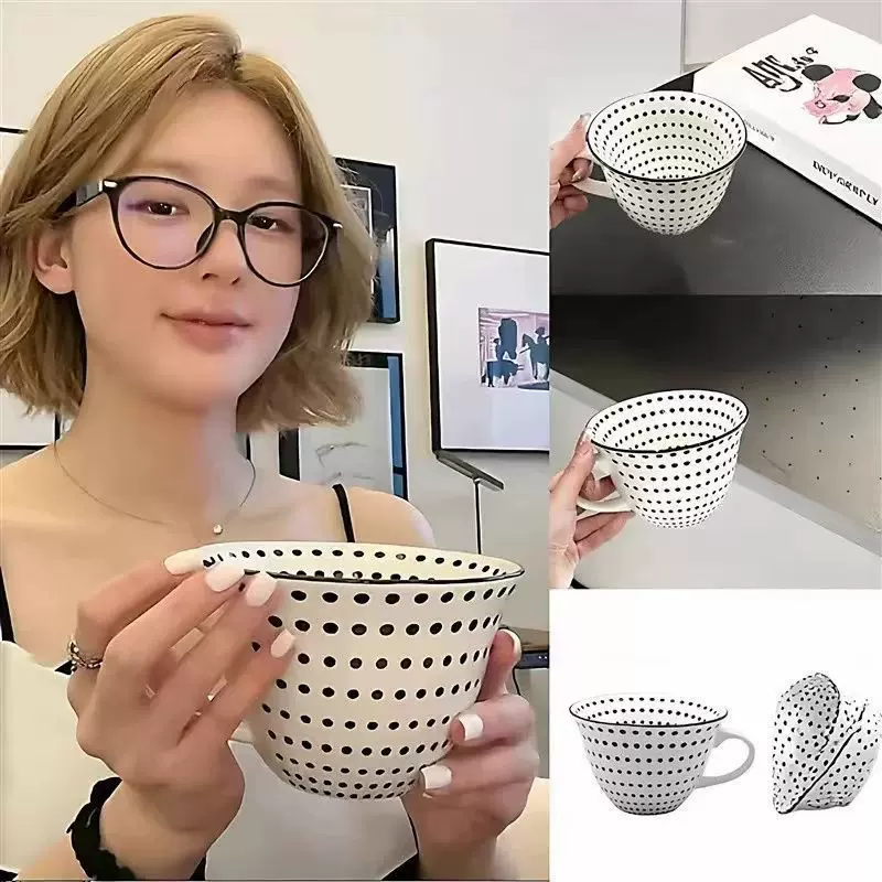 原创设计高颜值轻奢陶瓷水杯大号大容量早餐牛奶咖啡马克杯子餐具