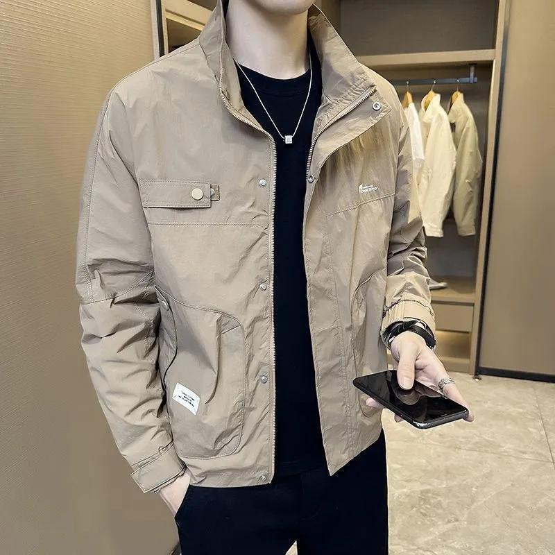 Crock Jacket Men's Spring and Autumn 2025 New Style Trendy Brand Casual Jacket with Vertical Collar Spring Top