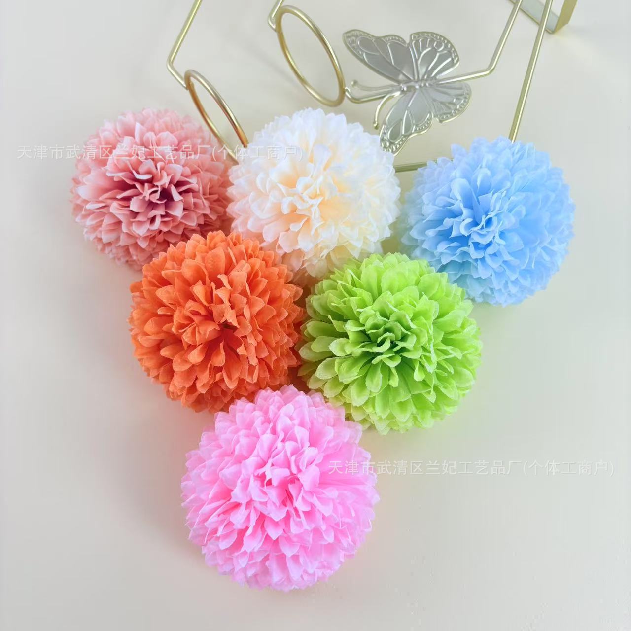 Simulación bola grande cabeza de crisantemo diámetro 10cm ping pong cabeza de crisantemo ramillete de bricolaje tocado baile muñeca flor horquilla
