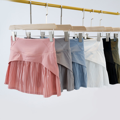 Ladies Breathable Golf Casual Exercise Yoga Skirt Anti-Briefing High-Waist Slimming Pleated Breathable Short Skirt
