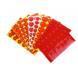 Flag Stickers Square Stickers Oiled Heart-Shaped Stickers Floating Stickers Five-Star Red Flag Self-Adhesive Stickers