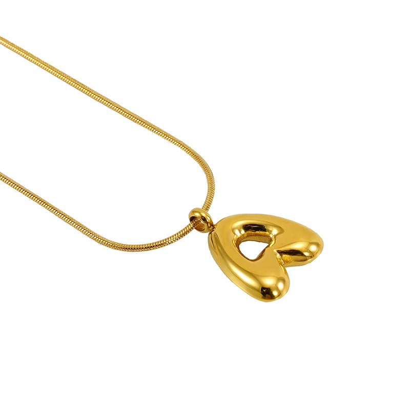 Burbujas transfronterizas 26 letras inglesas colgante brillante collar nicho universal oro acero titanio joyería collar