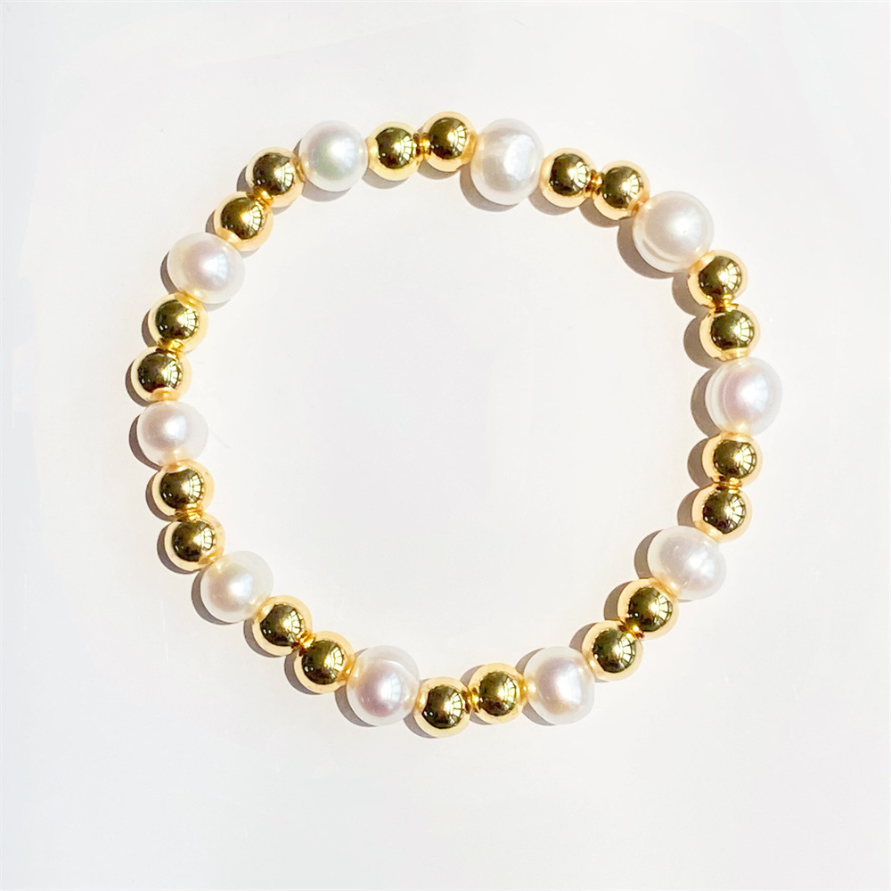 1 Piece Fashion Geometric Freshwater Pearl Plating Bracelets display picture 5