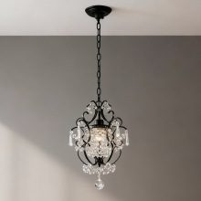 美式玄关水晶复古吊灯个性创意过道入户走廊门厅衣帽间小餐厅吊灯