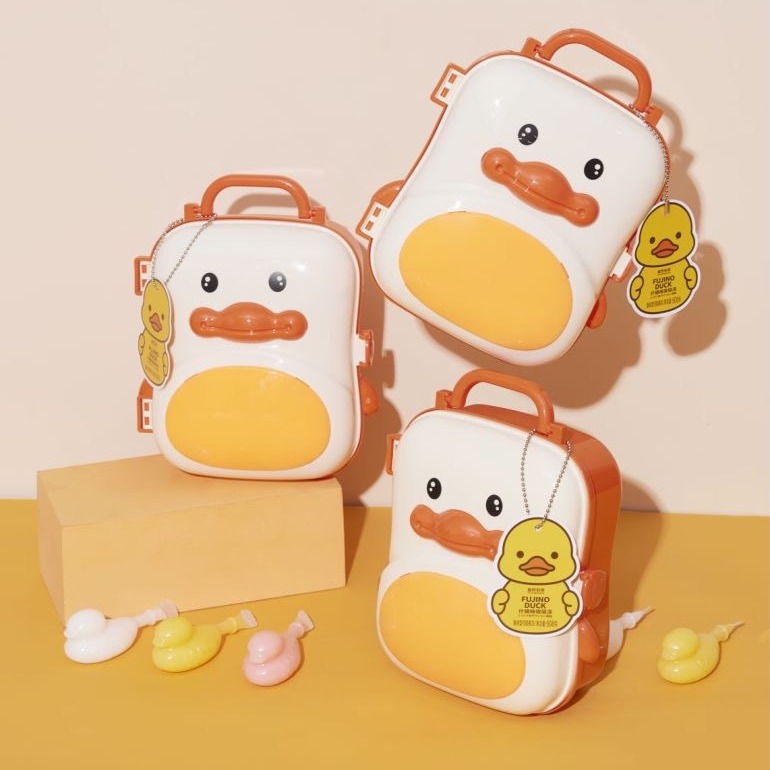 Fujino Duck Assorted Flavor Suckers with Yellow Duck Suitcase Jelly