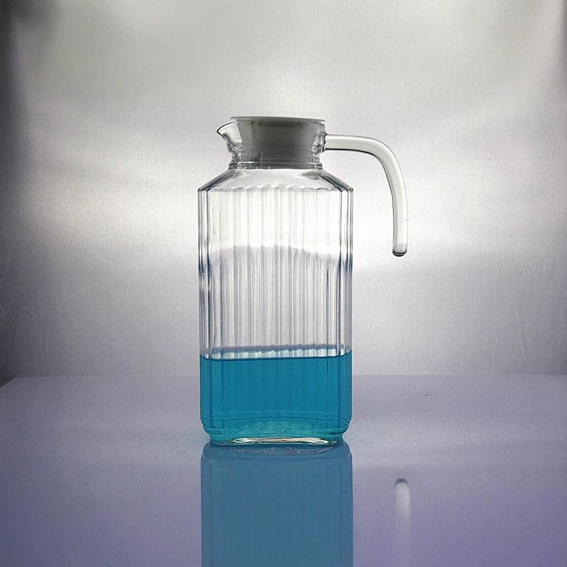 Botella de agua fría de vidrio tira conjunto de agua hervidor de agua con tapa hervidor de agua 1L ventas directas de la fábrica en stock suministro