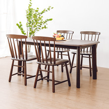 日式全实木橡木带节原生态长方形餐桌椅现代简约餐厅饭桌原木制作