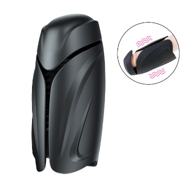 Black Warrior Masturbation Cup 10 Frequency Vibration Massage_voghion.com