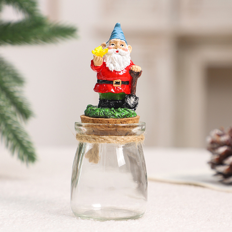Amazon Christmas decorations INS resin figurines elf dwarf Christmas ornaments candy jar gift