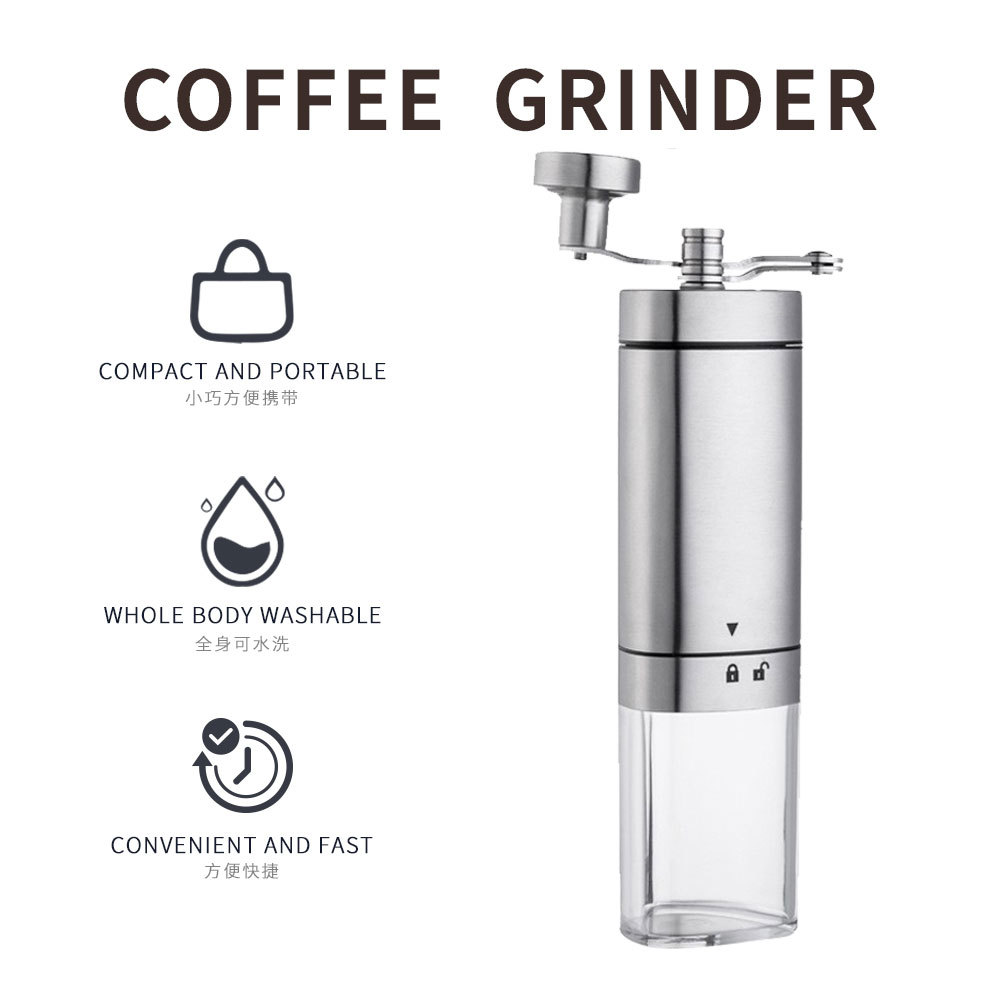 Triángulo mejorado mano amoladora hogar mano máquina de café fábrica al por mayor de acero inoxidable