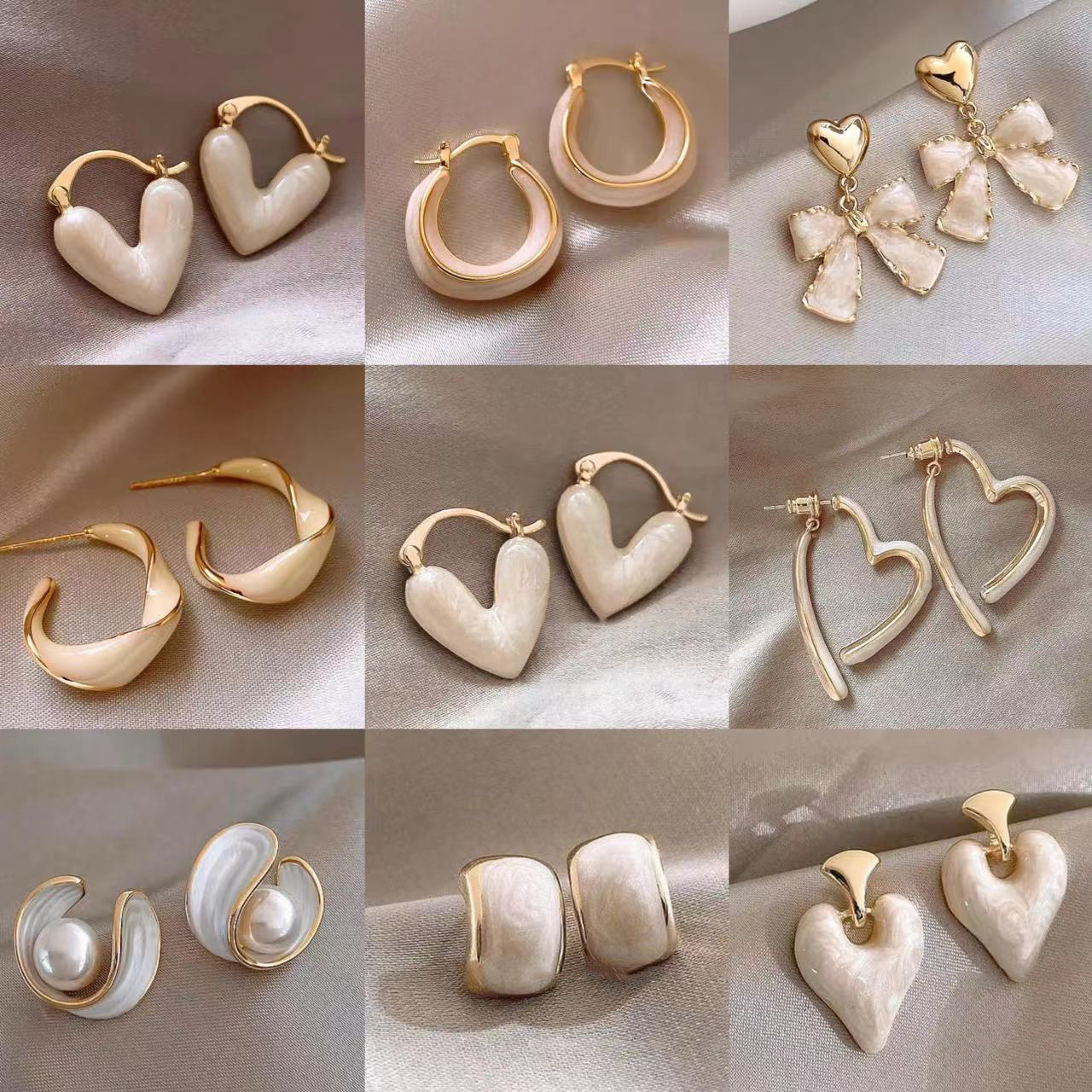 Aguja de plata flor pendientes geométricos pendientes dulces pequeños frescos de Corea del Sur ins moda nicho pendientes