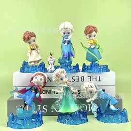 包邮冰雪公主艾莎安娜公主盲盒手办玩偶桌面蛋糕摆件女孩玩具礼品