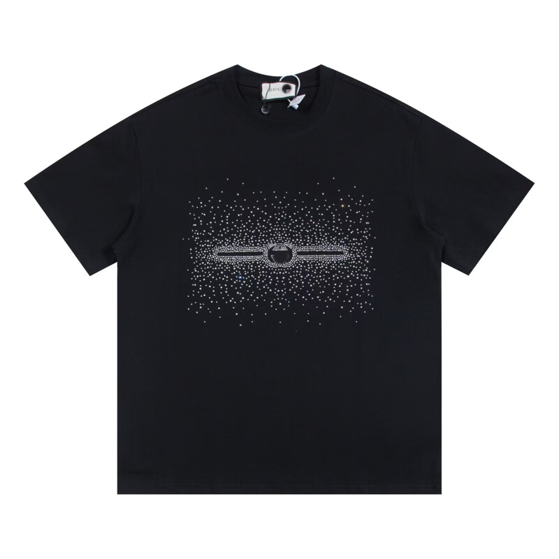 クロスボーダー 2025 夏のトレンドブランド P ファミリー新レタープリントラウンドネック Tシャツカジュアルファッショントレンド半袖男性と女性|undefined