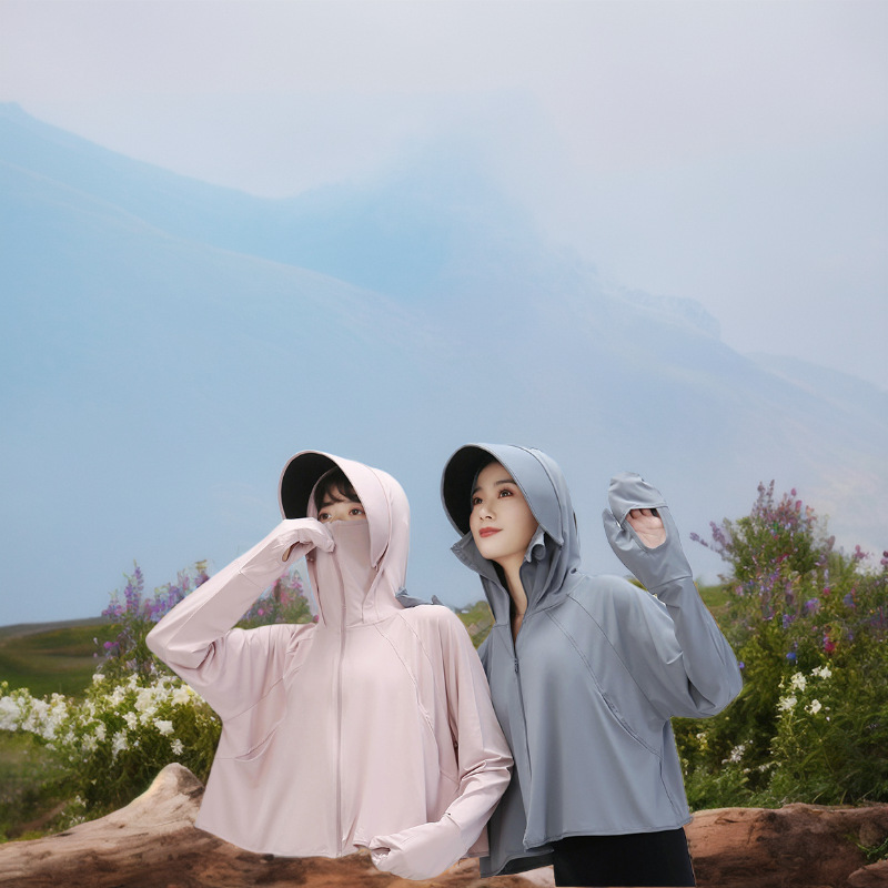 Chal ropa de protección solar nueva blusa de verano para mujer cardigan de seda de hielo chaqueta de protección UV ropa de protección solar transpirable