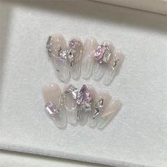 淺來美甲【原創】純欲清透感溫柔仙氣少女甜妹上手顯白手工穿戴甲