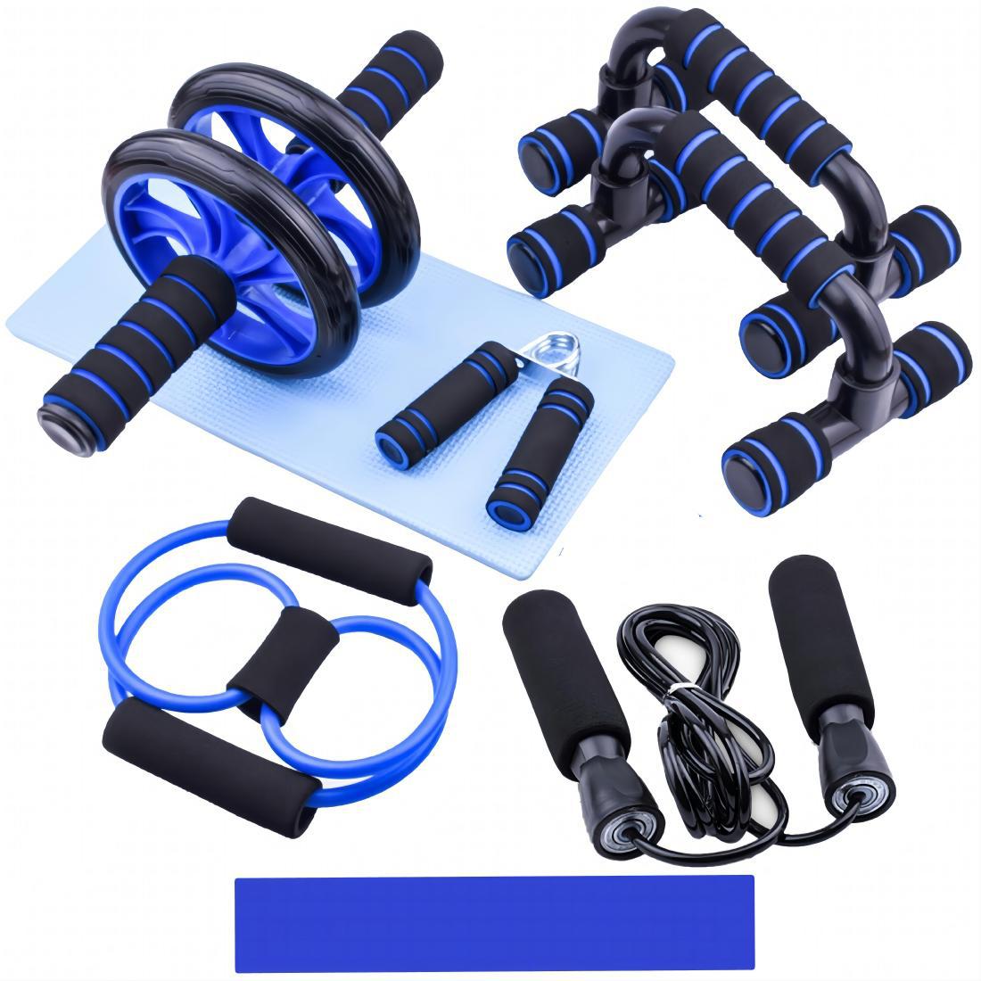 Cross-border foreign trade abdominal wheel push-ups home combination set multi-functional sports comprehensive training fitness 7-piece set