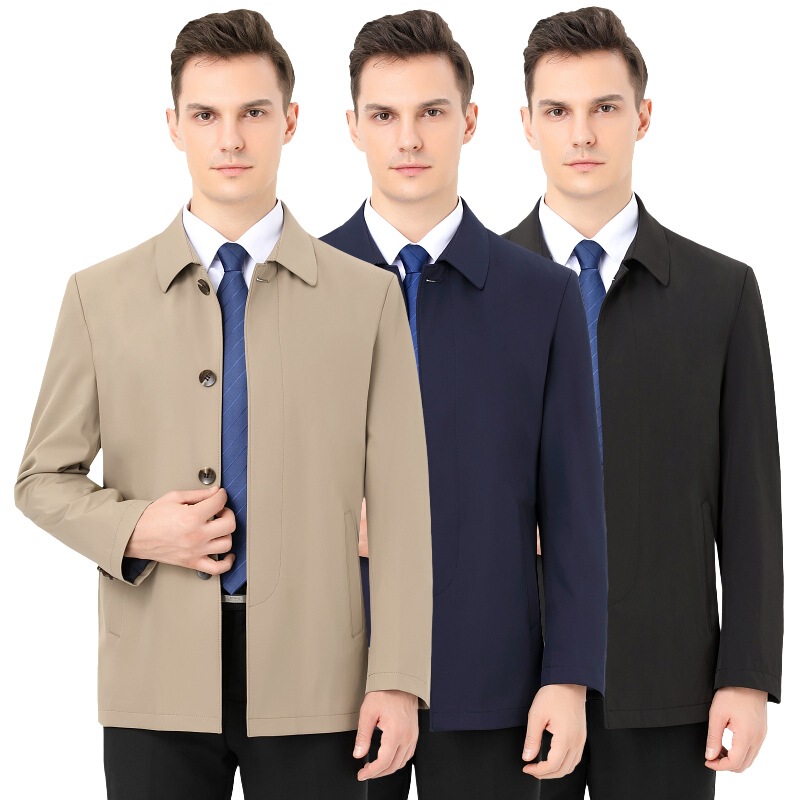 High-end mulberry silk men's jacket 2024 spring and autumn loose plus size lapel coat men's business casual men's jacket High-end mulberry silk men's jacket 2024 spring and autumn loose plus size lapel coat men's business casual men's jacket