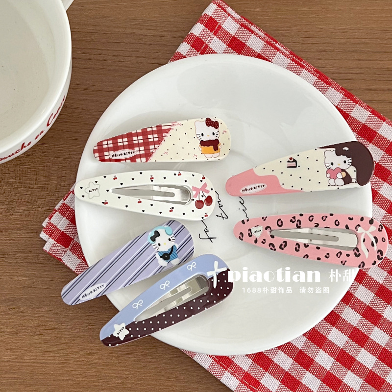 Creamy blue cartoon universal hairgrip drop-shaped