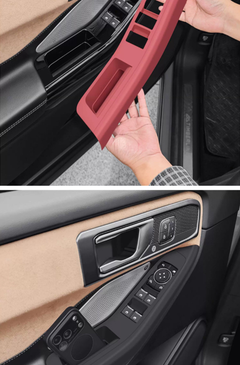 23-26 model Ford Explorer center console mat, cup holder slot interior anti-slip protective pad, complete set of modification accessories