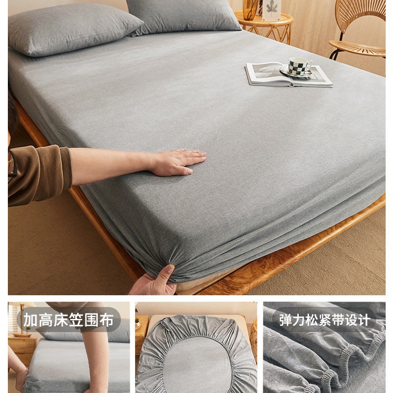 Nuevo estilo 2025 nuevo estilo sábana de algodón de una pieza cubierta protectora de colchón cubierta de cama juego de tres piezas de algodón lavado cuatro estaciones universal