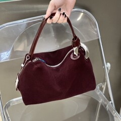 【朵朵】磨砂牛皮枕头包手提包大容量单肩挎包通勤斜挎包简约时尚