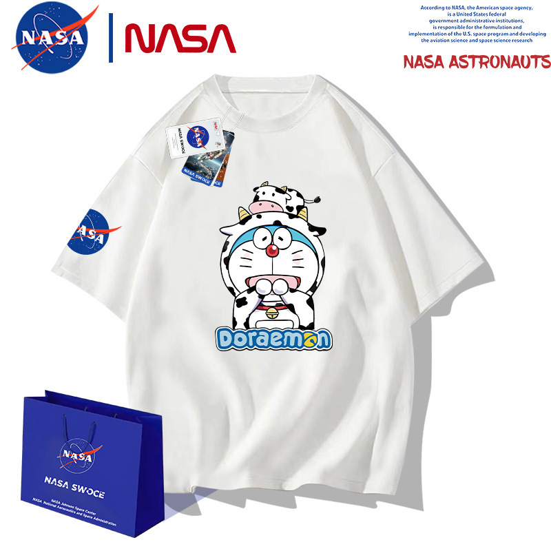 nasa swoce Joint Brand Dingdang Cat Short-sleeved T-shirt Cotton Casual Loose Half-sleeved Parent-child Top