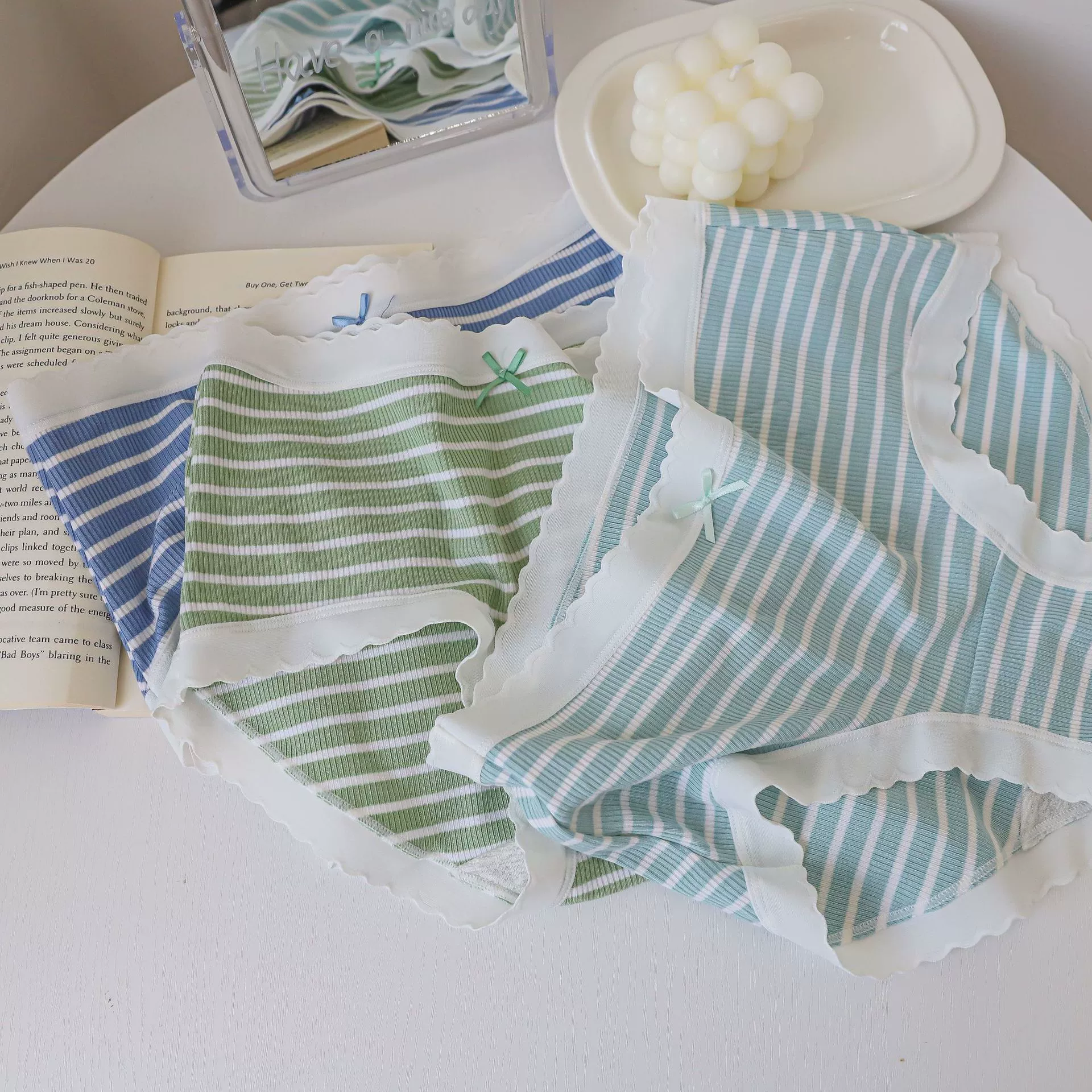 В наличии N8217 нижнее белье больших размеров, женские толстые MM200 кг, нитки со средней талией, полосатые, удобные женские трусы с набедренными манжетами