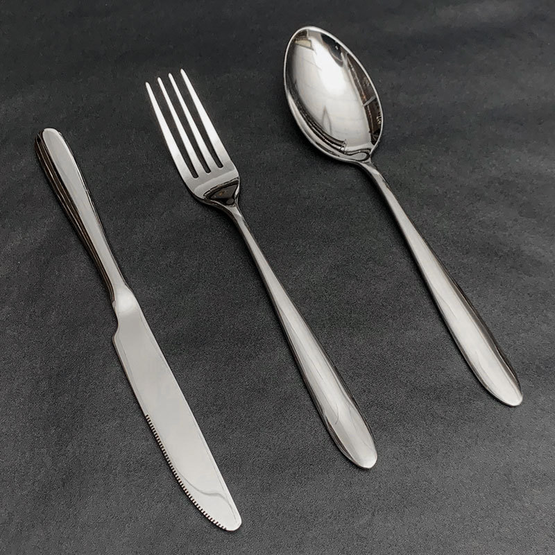 상업용 매점 서양 음식 두꺼운 스테인레스 스틸 식기 도매 스테이크 세트 어린이 칼과 포크 가정용 2 피스 세트