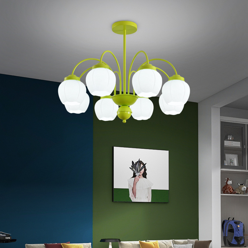 Lámpara de calabaza nórdico moderno minimalista estilo crema salón dormitorio restaurante Bauhaus Net luz roja Ventas Directas la fábrica