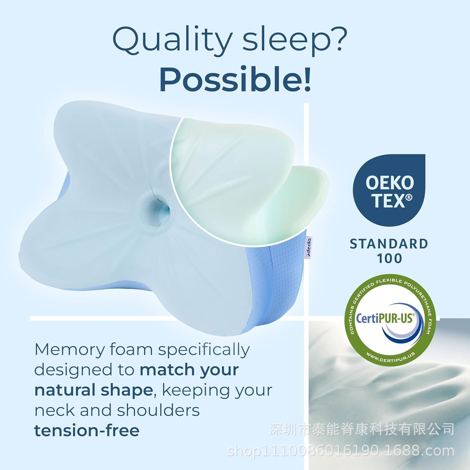 OEM personalizado memoria de algodón explosión tipo mariposa almohada de tracción cervical transfronteriza almohada de tracción ergonómica función de protección del cuello dormir lateral image 5